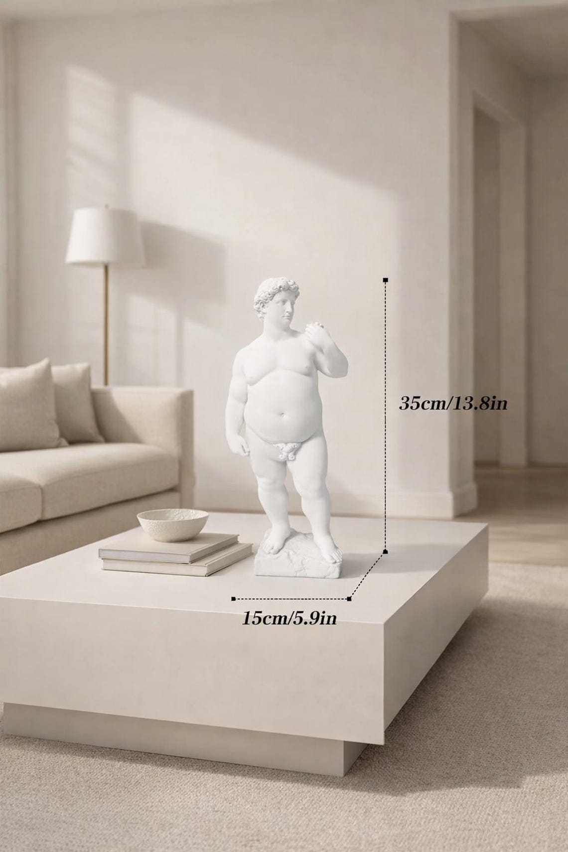 Creative Fat David Sculpture, Abstract Resin Human Statue for Home or ...