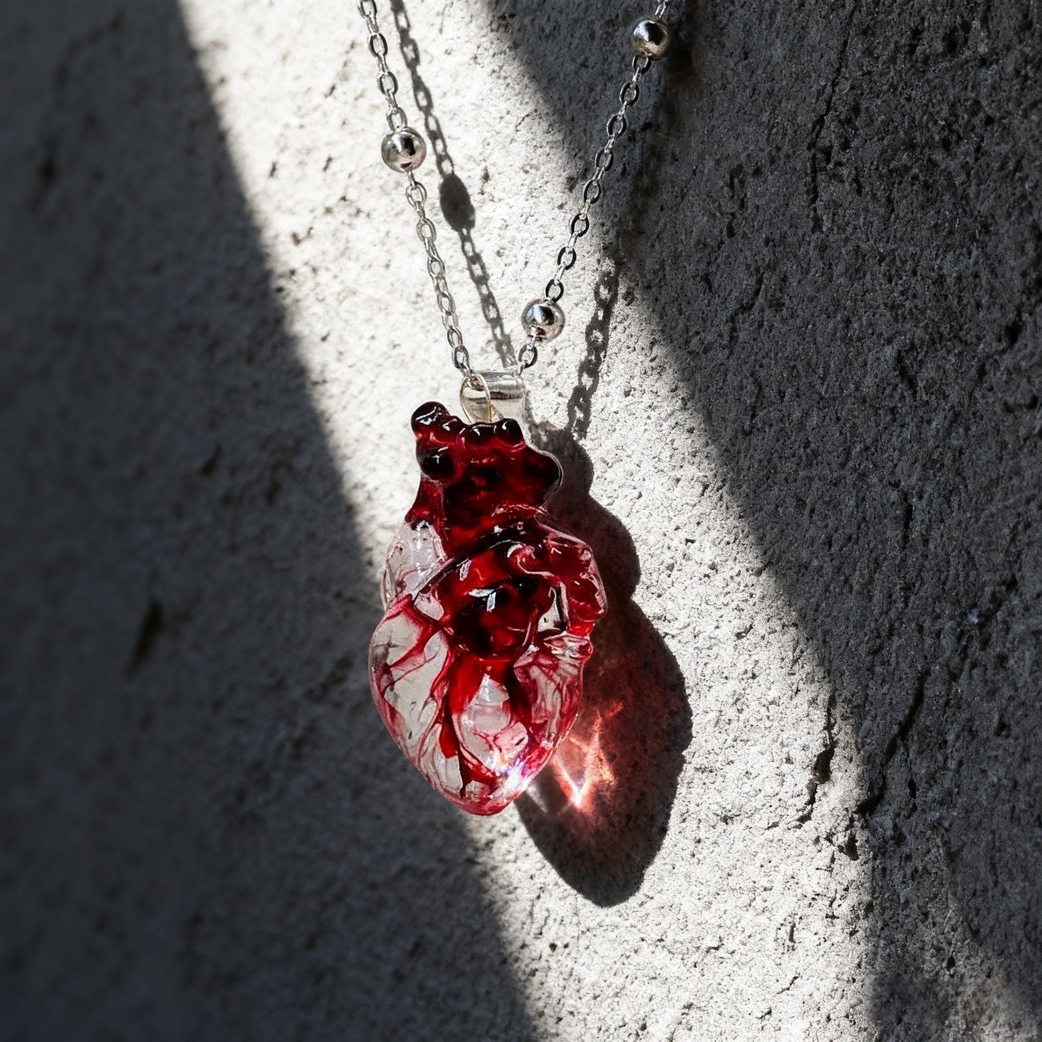 Handcrafted Anatomical Heart Pendant Necklace–gothic Bloody Heart 