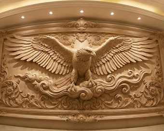 Hand Carved Eagle Wood Wall Art | Custom Spiritual Decor