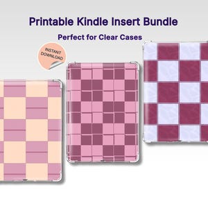 Paquete de plantillas imprimibles en PDF para Kindle: fundas transparentes, plantillas estampadas, Kindle Paperwhite, Colorsoft y Basic, y decoración adorable para Kindle.