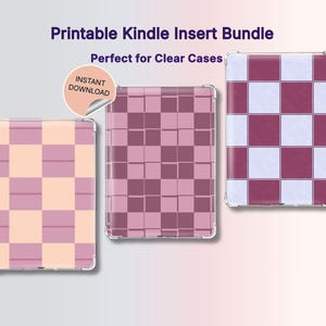 Printable Kindle Insert Bundle PDF for Clear Cases | Patterned Kindle Inserts | Kindle Paperwhite, Colorsoft, Basic | Cute Kindle Decor