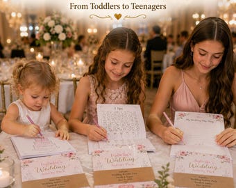 Wedding Activity Pack | Kids Printable Editable Canva, All Ages Favor Table Game