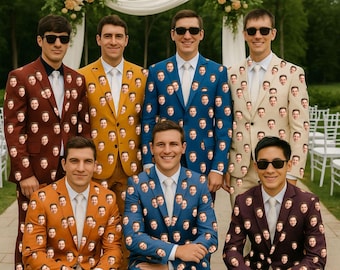 Personalized Suit - Custom Suit with Logo Picture Text Background - Made to Order - Wedding Suit - Mens Suit - Mens Coat Blazer