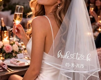 Bride To Be Veil | Personalised Future Mrs | Hen Party Bachelorette | Eco Customizable White