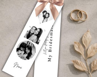 Bridesmaid Proposal Photo Card, Will You Be My Bridesmaid Bookmark, Photo Bridesmaid Card Canva, Maid of Honor Proposal Card, Printable