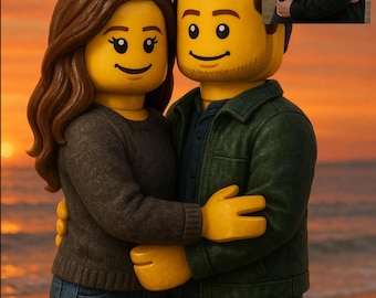 Personalisierte Lego Portrait | Personalisierte Minifigur Paar-Familie | Cartoon Ziegel Digital Kunst