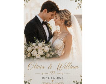 Personalized Wedding Photo Puzzle 520-piece | Custom Couple Name & Date