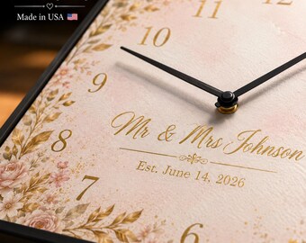Personalized Wall Clock Custom Wedding Family Anniversary Gift