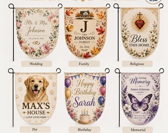 Custom Garden Flag Personalized Outdoor Wedding