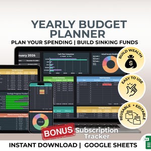 Annual Budget Planner Google Sheets Dark Mode  Personal Finance Spreadsheet | Monthly Budget Tracker Digital Download