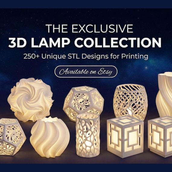 250+ Lamp STL Bundle, Modern 3D Printable Lamp Designs, Digital Download, 3D Print Modern Home Decor, Lamp STL Files Instant Lifetime Access