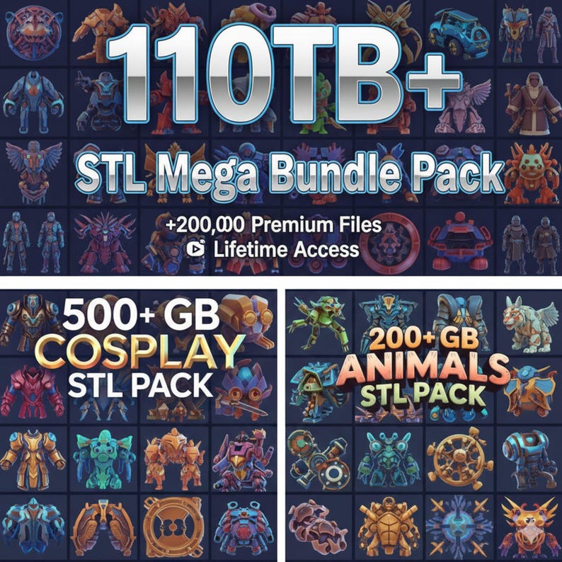 110TB+ STL Mega Bundle Pack , Weapons & Props, STL Bundle, 3D Print ...