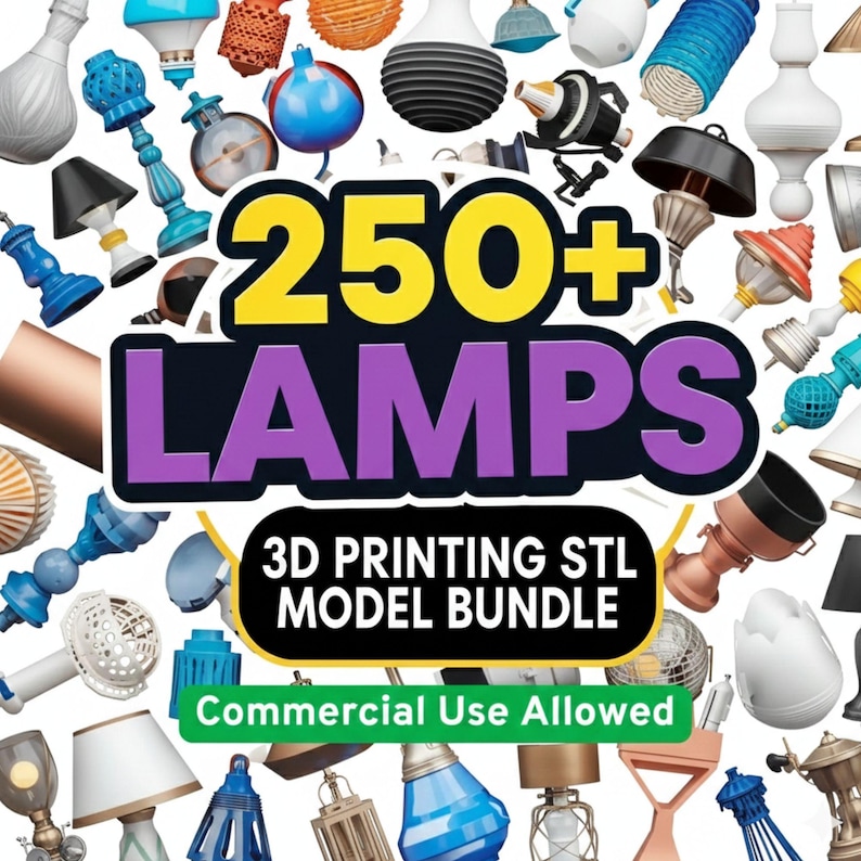 250+ Lamp STL Bundle, Modern 3D Printable Lamp Designs, Digital Download, 3D Print Modern Home Decor, Lamp STL Files Instant Lifetime Access image 4