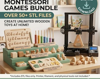 45+ Montessori Educational Games Bundle Montessori Learning Toys STL  Files for 3D Printing Educational Toys for Kids Commercial Use Allowed