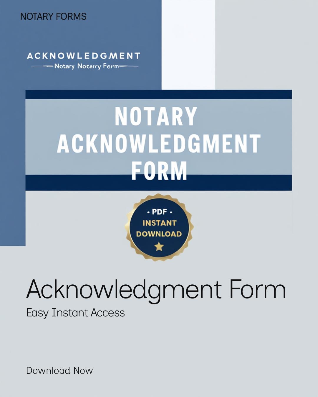 Acknowledgment Required Acknowledgment Form Printable | Notary Acknowledgment PDF | Notary Form ...