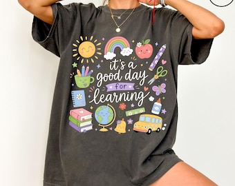 Comfort Colors It's a Good Day for Learning Teacher Shirt, Doodle Tee, Teacher Appreciation Gift, Back to School Apparel