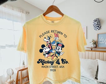 Return to Mickey & Co Comfort Colors Boxy Shirt, Disney Shirt for Women, Disney Mickey and Friends Shirt, Disney Mickey  Co 1928 Shirt