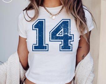 Custom Number Bella Canvas Baby Tee, Personalized Sports Number Shirt, Custom Football Baby Tee, Baseball Mom Shirt