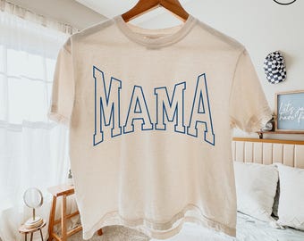 Personalized Comfort Colors® Retro Mama Boxy Tee Gift From Daughter for Mom Comfort Colors Mama Tee For Birthday, Baby Shower Gift