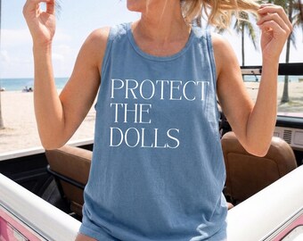Protect The Dolls Feminist Comfort Colors Tank Top: Trans Rights Tank, Gender Equality Shirt Pride, Gift For Transgender Top