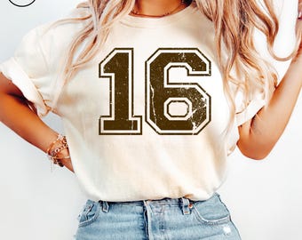 Custom Number Comfort Colors Shirt, Personalized Sports Number Shirt, Custom Football T-Shirt, Baseball Mom Shirt, Distressed Sports Tee