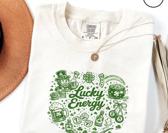 Lucky Energy St Patricks Day Shirt, St Patty's Day Shirt, Lucky Coquette Tee, Retro Irish Shirt, St. Patricks Day Gift