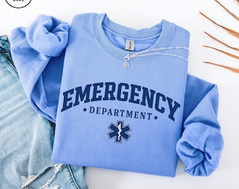 Emergency Department Sweatshirt, Emergency Room Sweater, ER Nurse Crewneck, Emergency Crew Gift, ER Squad Gift, Gift For Coworkers