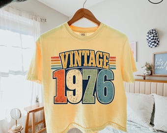 Vintage 1976 50th Birthday Comfort Colors Boxy Shirt, 50th Birthday Gifts for Women, 50th Birthday Gift Ideas, Retro 50th Birthday Shirt