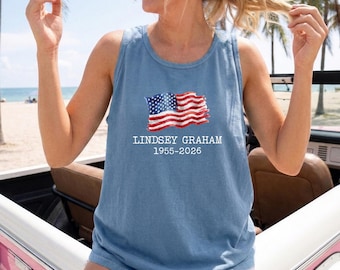Comfort Colors® Lindsey Graham Memorial Tank Top, South Carolina Senator Patriotic T-Shirt, Remembrance Tee