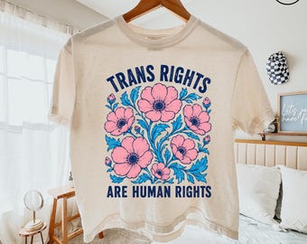 Trans Rights are Human Rights Comfort Colors® Boxy Shirt, Protect Trans Shirt, Human Rights Tee, LGBTQ Pride Shirt