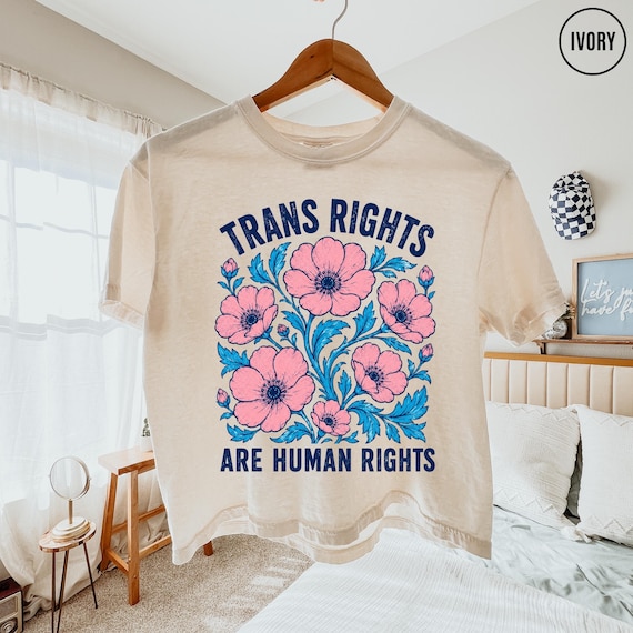 Trans Rights are Human Rights Comfort Colors® Boxy Shirt, Protect Trans Shirt, Human Rights Tee, LGBTQ Pride Shirt
