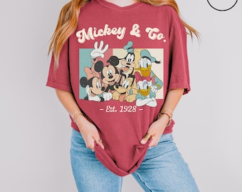Retro Mickey & Co 1928 Comfort Colors Shirt,Vintage Disneyland Mickey Friends,Disneyworld Shirt,Mickey And Friends Family Shirt,Disney Gift