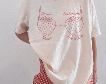 Summer Bachelorette Party Comfort Colors Shirts, Strawberry Main Squeeze Bach, Bikini Bachelorette Shirts, Luxury Bachelorette Party Gift