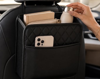 Car Backseat Organizer with 5 Pockets, Hanging Seat Storage Bag, Car Accessories for Women, Kids Travel Organizer, SUV Truck Storage