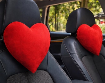 Hartvormig autohoofdsteunkussen pluche neksteunkussen | Zachte interieurdecoratie | Uniek cadeau-idee voor autoliefhebbers