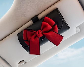 Autozonneklep brilhouder boog – girly autoaccessoire, schattig auto-interieur, cadeau voor vrouwen