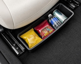 Opbergbox onder de autostoel, verborgen auto-organizer, slanke opbergbak voor in de auto, organizer voor het auto-interieur, opbergruimte tussen de stoelen voor SUV's, vrachtwagens en sedans