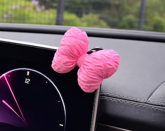 Kawaii roze strik ruitenwisserhendelafdekking – schattig girly interieuraccessoire, esthetisch dashboarddecor voor dames en tieners