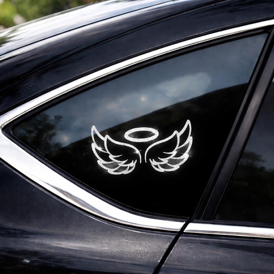 Sparkling Angel Wings Decal for Cars, Easy to Install, Self-adhesive ...