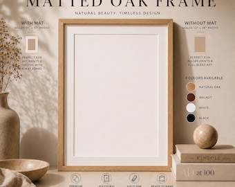 Matted Oak Picture Frame with Mat A1 A2 A3 A4 A5 | Gallery-Quality Display