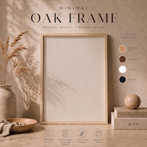Solid Oak Picture Frame, Natural Wood Frame, Multiple Sizes, Gallery Wall Decor