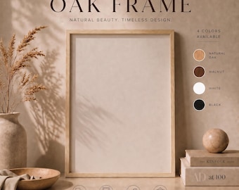 Solid Oak Picture Frame, Natural Wood Frame, Multiple Sizes, Gallery Wall Decor
