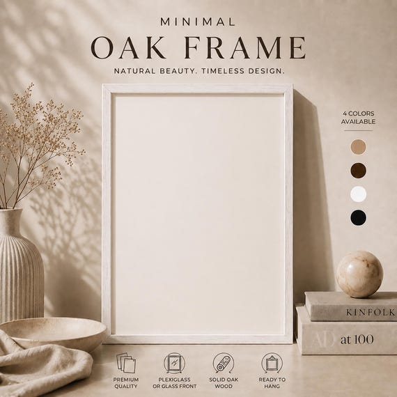Solid Oak Picture Frame | A1 A2 A3 A4 A5 Wall Display | Gallery Quality