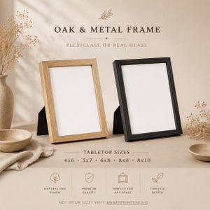 Tabletop Picture Frame Easel Back 4x6 5x7 6x8 8x8 8x10 | Desk Display