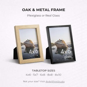 Tabletop Bilderrahmen mit Staffelei Zurück | 10x15 5x7 6x8 8x8 8x10 Eiche & Metall