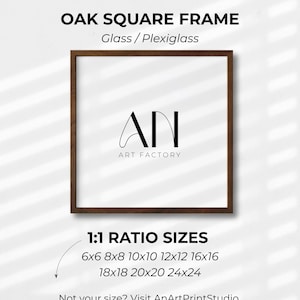 Oak Square Picture Frame | 1:1 Ratio | 6x6 8x8 10x10 12x12 16x16 18x18 20x20 24x24