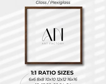 Oak Square Picture Frame | 1:1 Ratio | 6x6 8x8 10x10 12x12 16x16 18x18 20x20 24x24