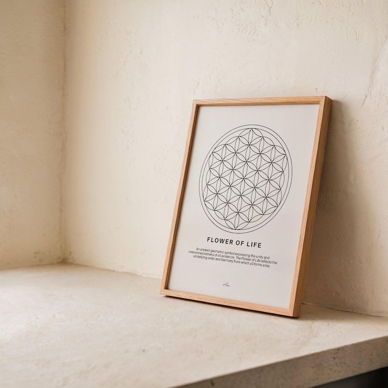 Flower Geometry Problems Flower of Life Digital Print, Sacred Geometry Poster, Zen Meditation ...