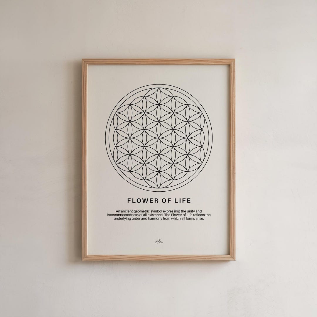 Flower Geometry Problems Flower of Life Digital Print, Sacred Geometry Poster, Zen Meditation ...