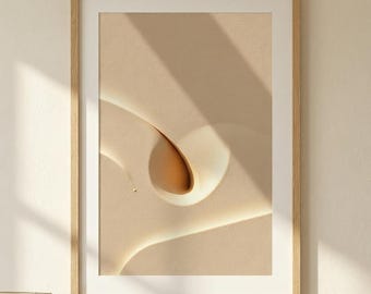 Abstract Sand Texture Art Print, Minimal Beige Dune Poster (Digital Download)